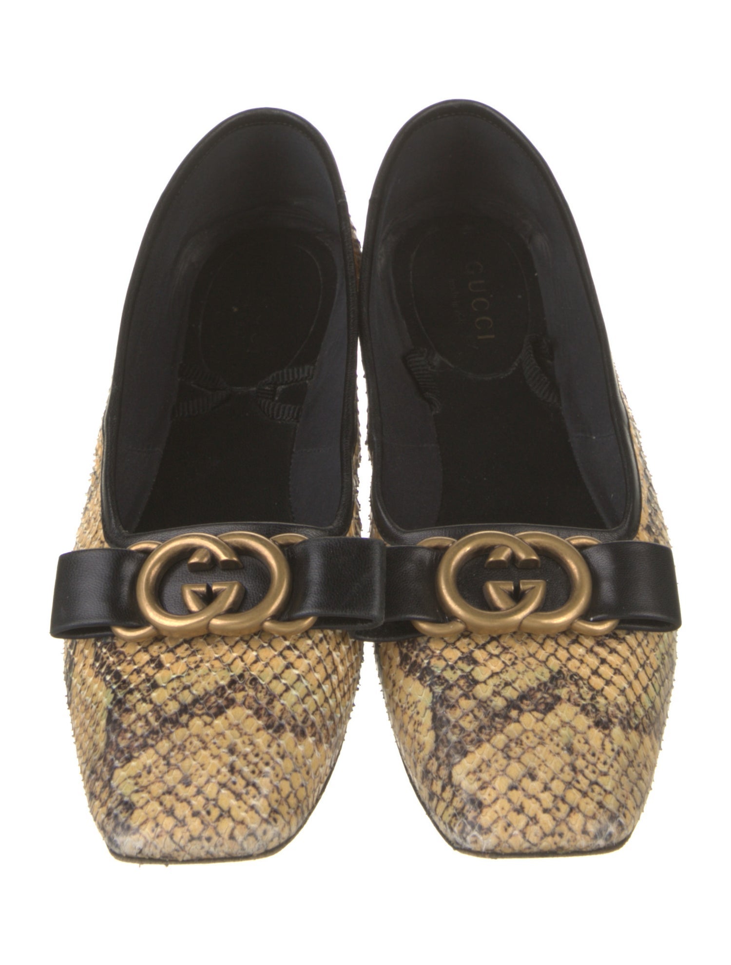 Gucci Snakeskin Animal Print Flats